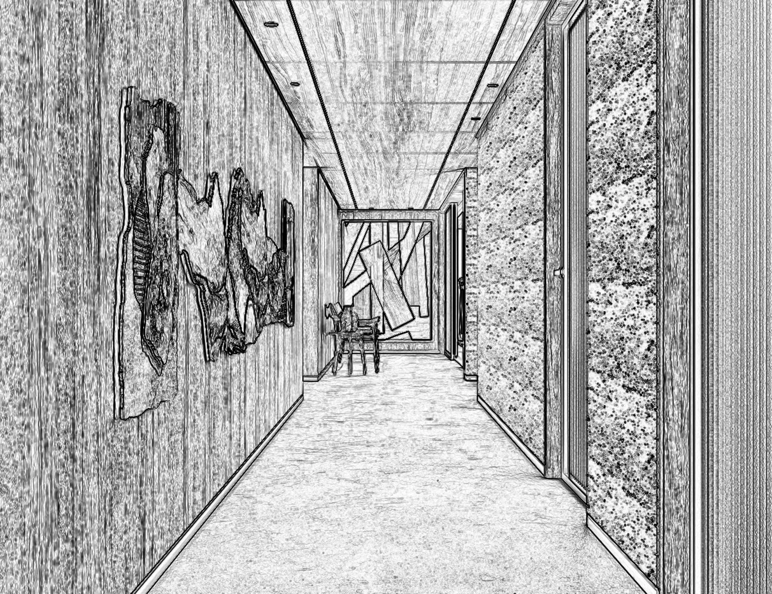 The corridor and the room